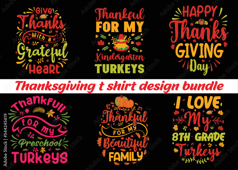 
Thanksgiving  colorful typography t shirt design use for print on demand,