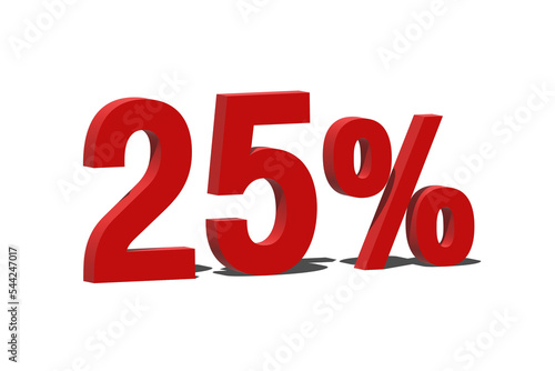 25 Percent Discount 3d Sign on White Background, Special Offer 25% Discount Tag, Sale Up to 25 Percent Off, Sale Symbol, Special Offer Label.
