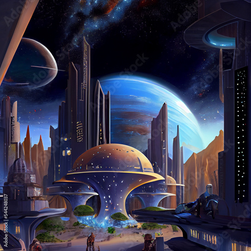 Tablou pe pânză Pleiadian society on earth