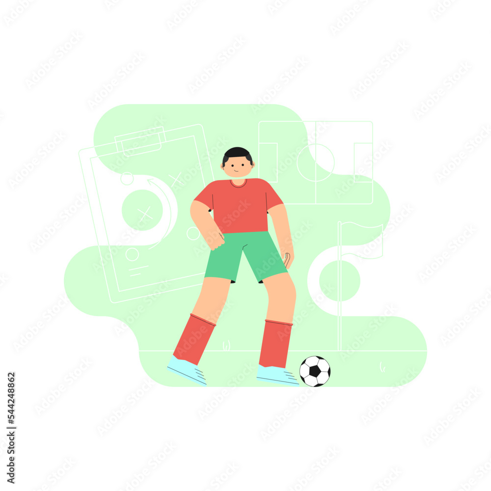 Fototapeta premium A soccer player dribbles the ball