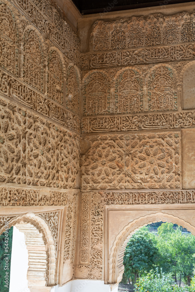 Ancient Islamic architecture and ornaments in Granada, Spain