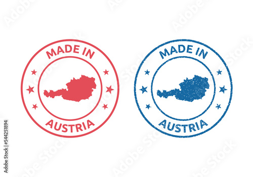 made in Austria icon set, product stamp of Republic of Austria