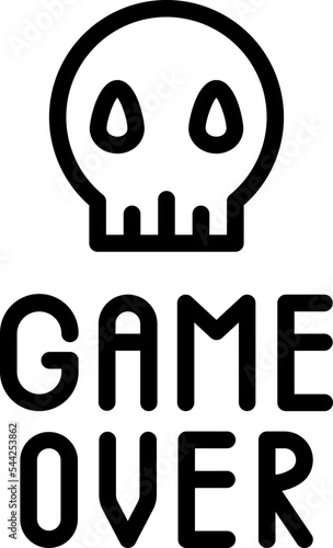 Simple game over icon on transparent background