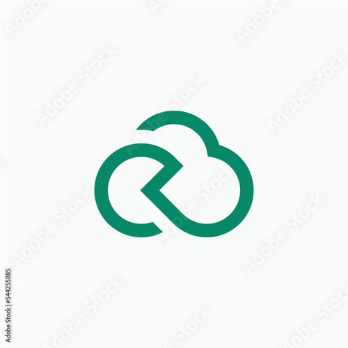 letter C cloud logo. letter CB cloud logo. 