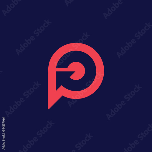 letter P chat recovery reverse restart backward logo.