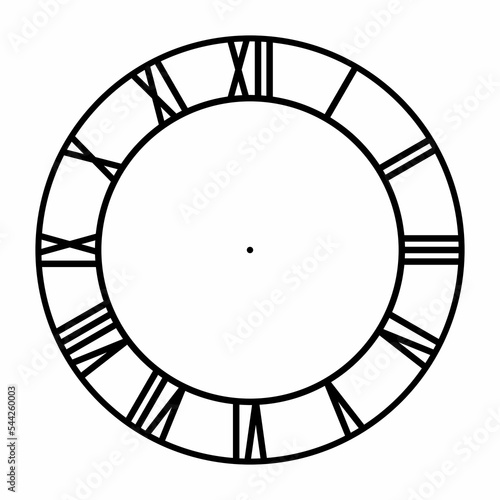 Vintage round clock roman hour time watch antique retro old, silhouette, vector