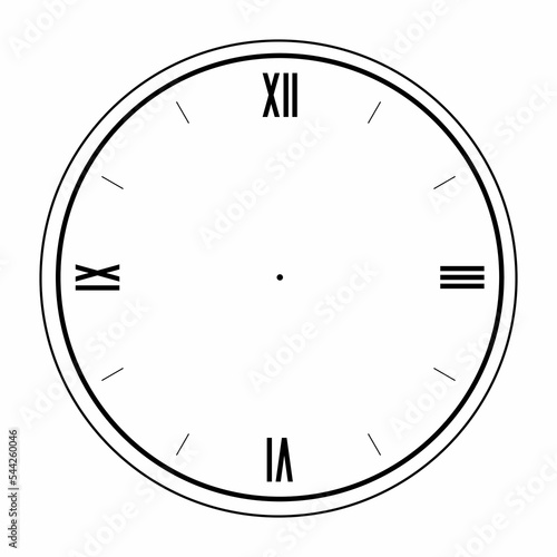 Vintage round clock roman hour time watch antique retro old, silhouette, vector