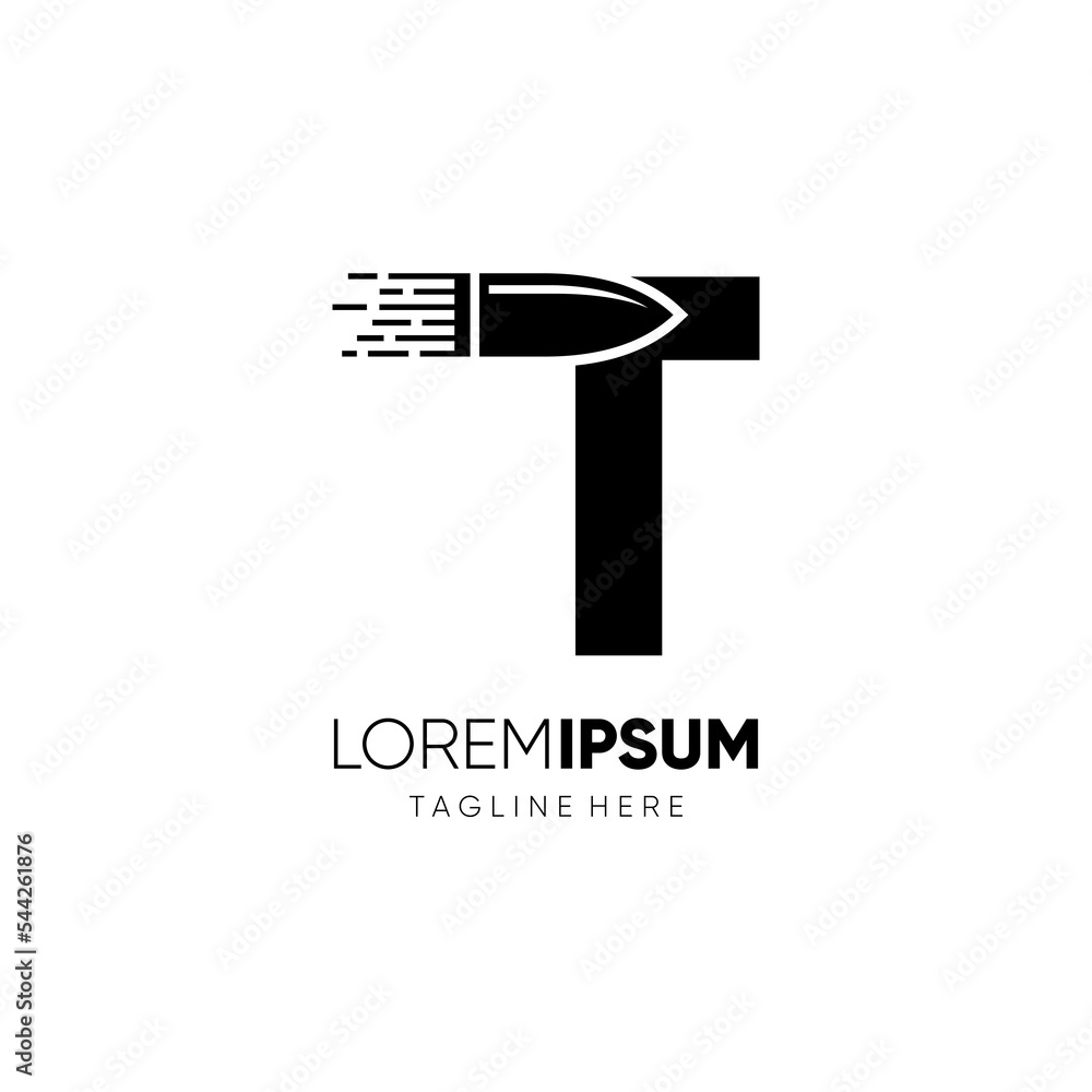 Letter T Bullet Logo Design Vector Icon Graphic Emblem Illustration Letter T Bullet Logo Design Vector Icon Graphic Emblem Illustration