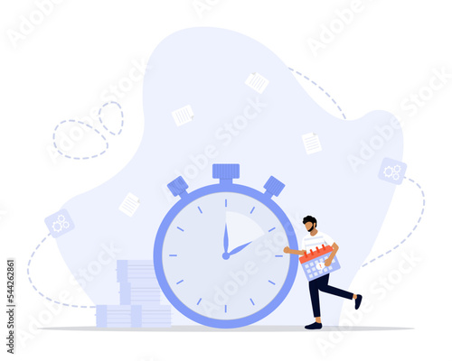 Deadline concept illustration. Suitable for landing page, ui, web, App intro card,  editorial, flyer, and banner.
