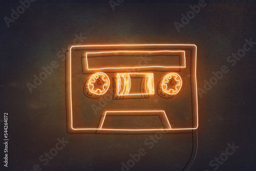 retro record neon sign