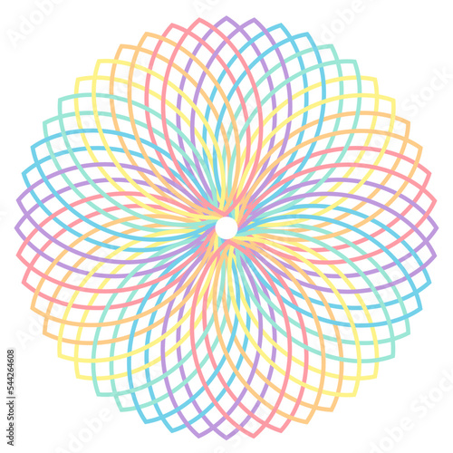 A sweet pastel mandala art isolated on white background.