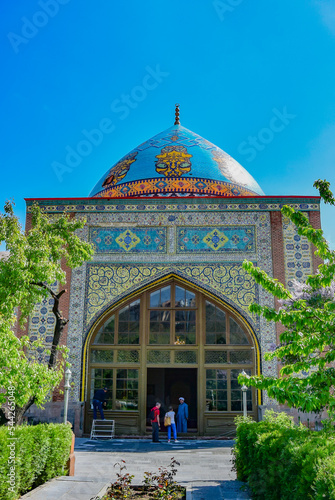 Yerevan, Armenia-may 3, 2019: Blue mosque in Yerevan-image with a view of the courtyard.