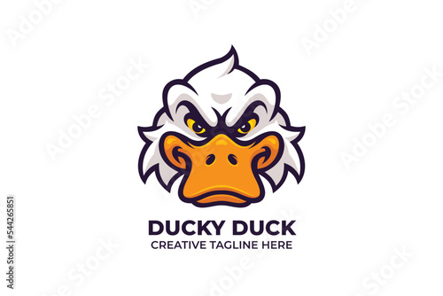 Angry Duck Mascot Logo Character