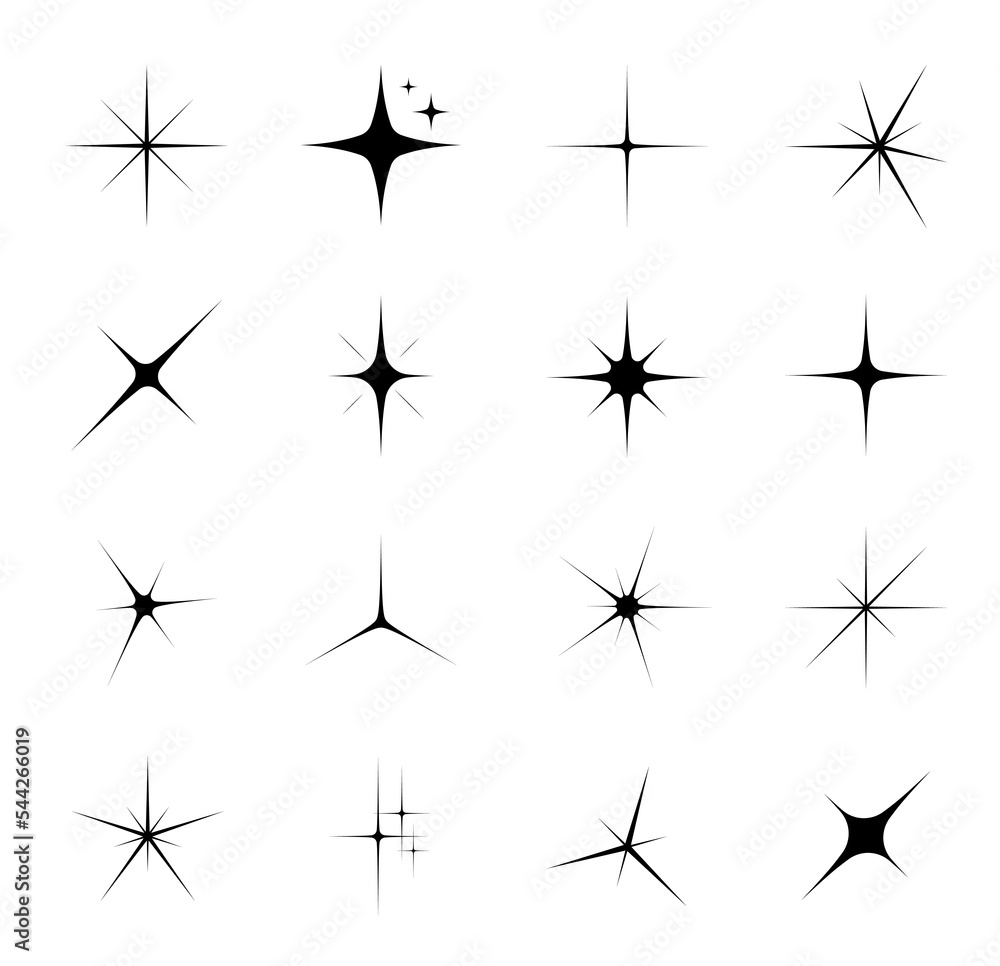 Star sparkle and twinkle. Star burst and flash. Bright light flash outline icon or sign, explosion beam and flare line vector symbol. Space stars twinkle abstract symbols Star sparkle and twinkle. Star burst and flash. Bright light flash outline icon or sign, explosion beam and flare line vector symbol. Space stars twinkle abstract symbols