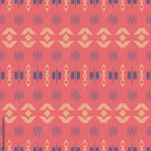 ฺฺBatik Textile ikat triangle seamless pattern digital vector design for Print saree Kurti Borneo Fabric border brush symbols swatches party wear