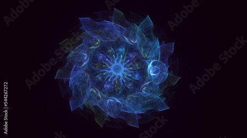 3D rendering abstract multicolor fractal light background