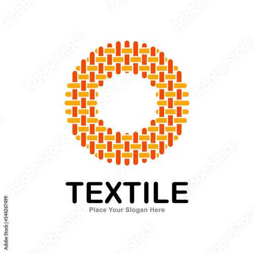 Letter O textile pattern and sewing logo vector template. Suitable for business, textile fabric, initial name, fashion, knitting, and poster