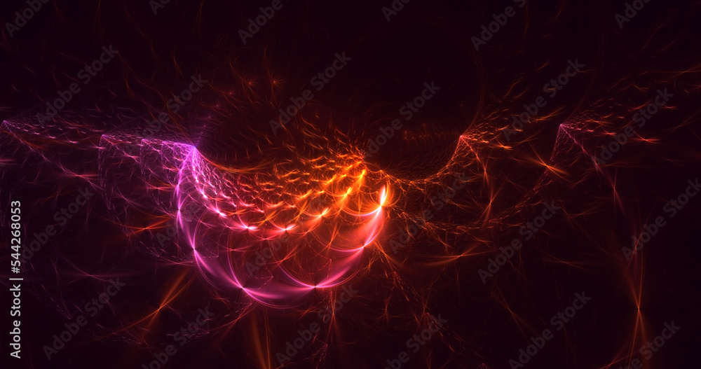 Obraz premium 3D rendering abstract colorful fractal light background