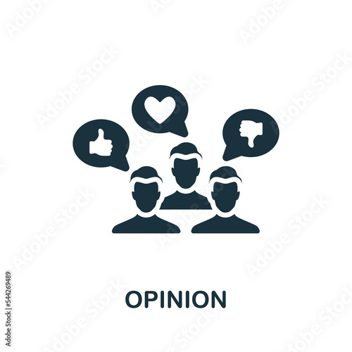 Opinion icon. Monochrome simple Customer Relationship icon for templates, web design and infographics