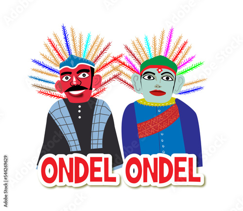 Ondel-ondel is a large puppet figure featured in Betawi folk performance of Jakarta, Indonesia photo