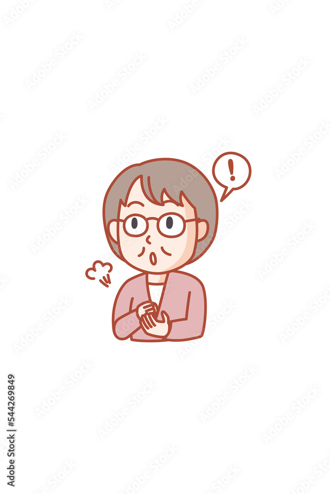気づいたところを解りやすく説明する年配の女性 気づいたところを解りやすく説明する年配の女性