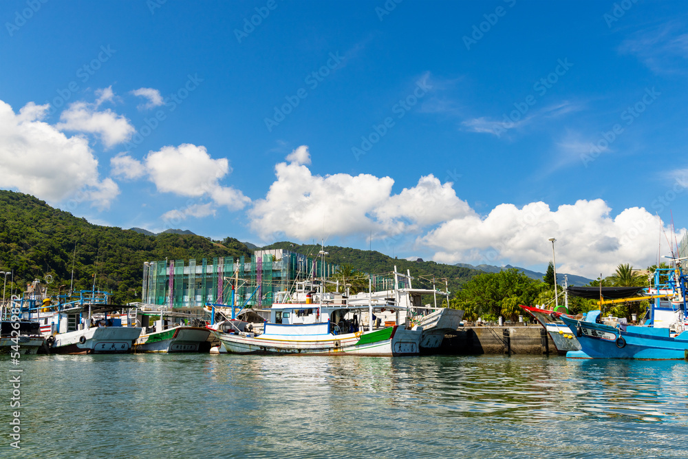 Fishing harbor bay in Yilan of Taiwan