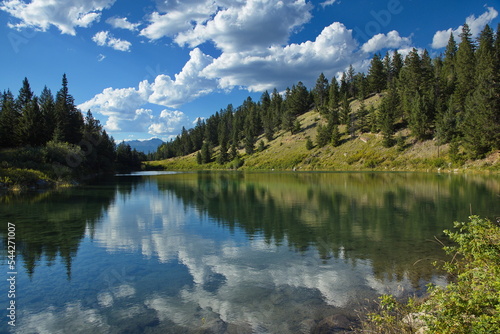 Fototapeta Naklejka Na Ścianę i Meble -  Fourth Lake on Five Lakes Trail in Jasper National Park,Alberta,Canada,North America

