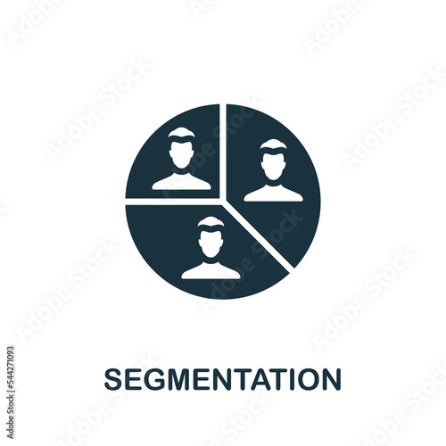 Segmentation icon. Monochrome simple Customer Relationship icon for templates, web design and infographics