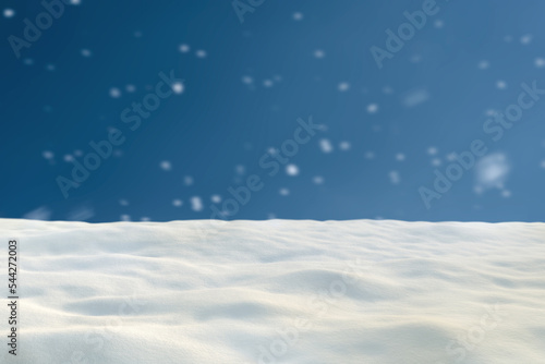 3D illustration Winter snowdrift background. © Inti imaging
