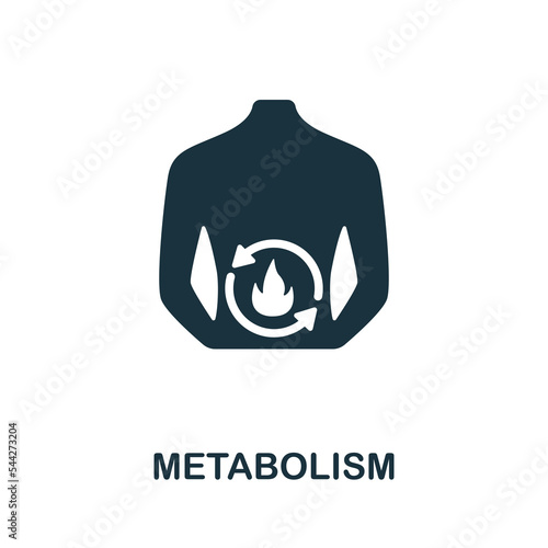 Metabolism icon. Monochrome simple Detox Diet icon for templates, web design and infographics