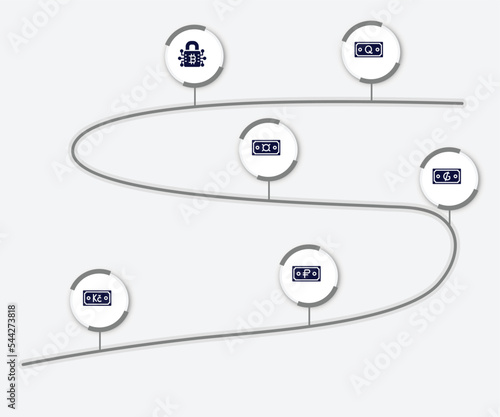 infographic element with currency filled icons. included quetzal, private key, generic, guarani, koruna, ruble vector.