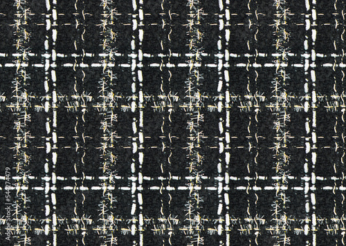 black tweed real fabric texture seamless pattern  