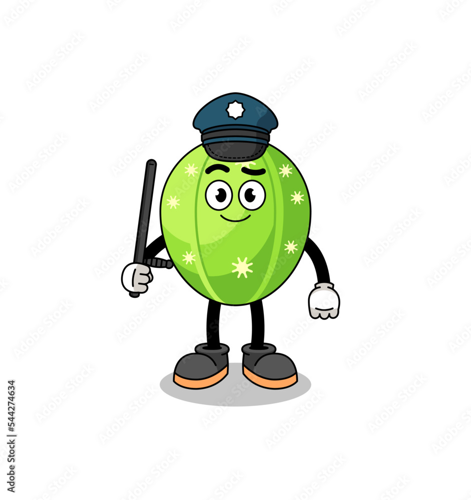 Cartoon Illustration of cactus police Cartoon Illustration of cactus police