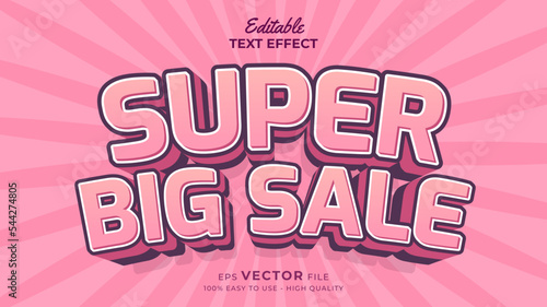 Super promo for big sale typography premium editable text effect