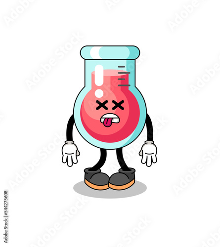 laboratory beaker mascot illustration is dead