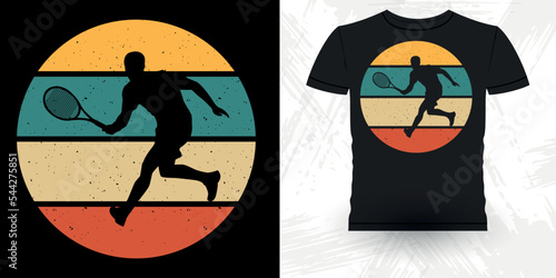Men Women Kids Tennis Fans Funny Tennis Players Retro Vintage Tennis T-shirt Design