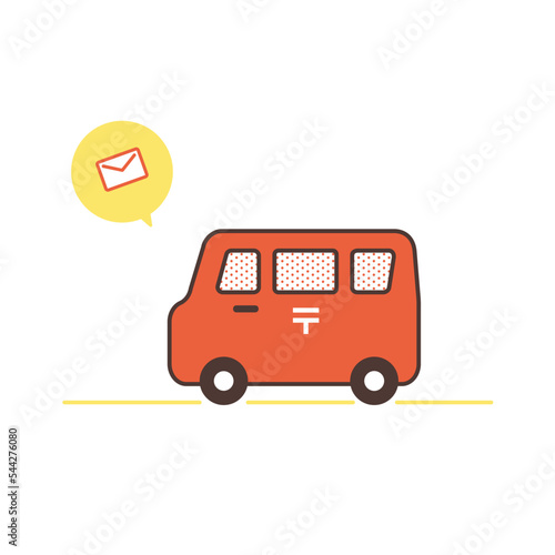 シンプルな郵便車のイラスト素材