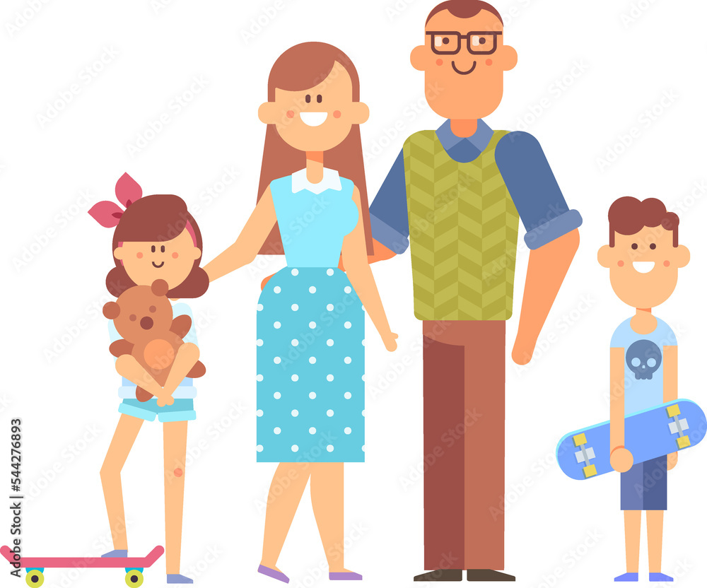 Parents with kid cartoon characters Parents with kid cartoon characters