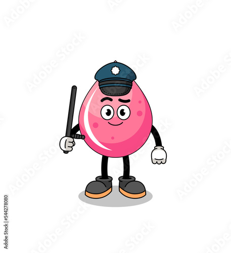 Cartoon Illustration of strawberry juice police