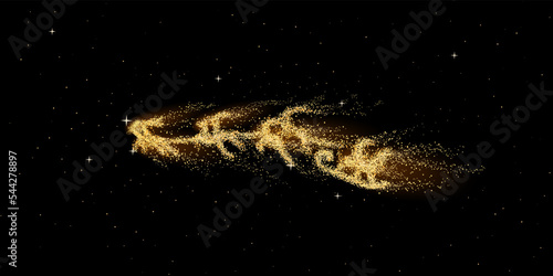 Santa with deers over star night sky