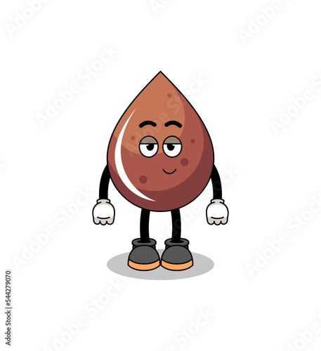chocolate drop cartoon couple with shy pose