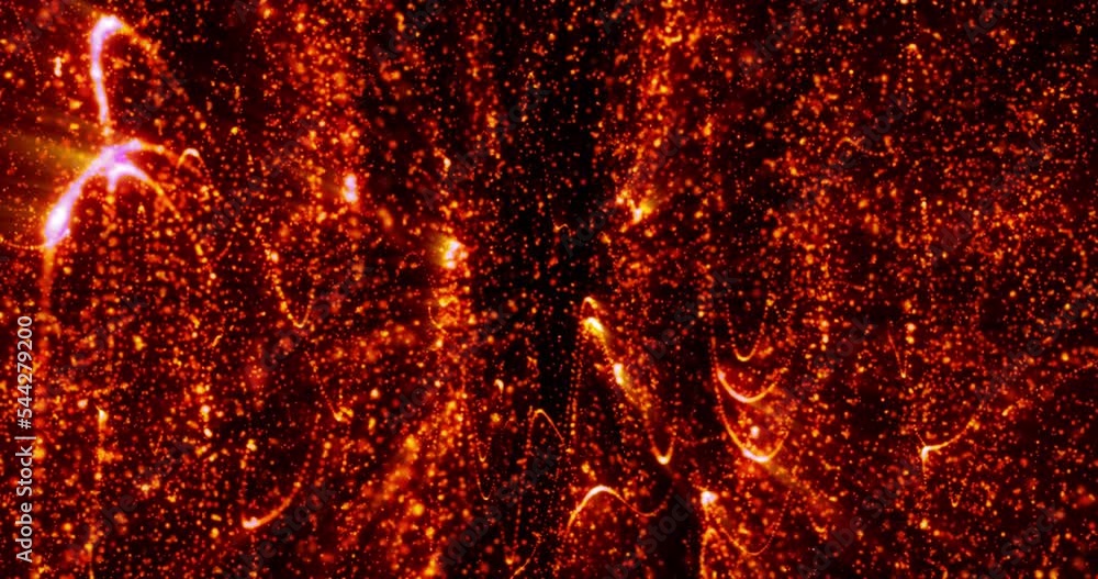 Abstract background red fiery from pixel particles and lines flying in waves of futuristic hi-tech with the effect of glow and blur the background, screensaver, video in high quality 4k Abstract background red fiery from pixel particles and lines flying in waves of futuristic hi-tech with the effect of glow and blur the background, screensaver, video in high quality 4k