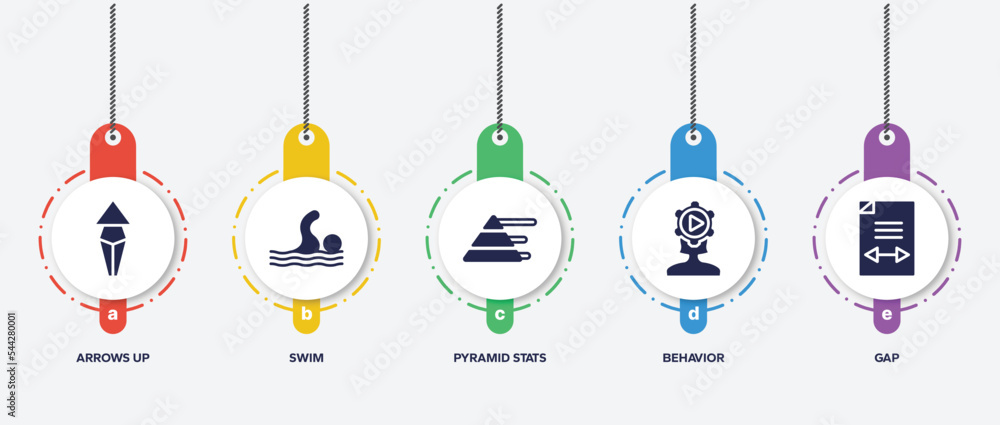 infographic element template with product management filled icons such as arrows up, swim, pyramid stats, behavior, gap vector. infographic element template with product management filled icons such as arrows up, swim, pyramid stats, behavior, gap vector.