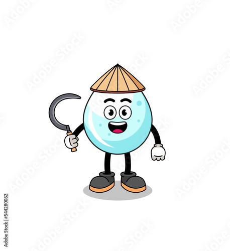 Illustration of milk drop as an asian farmer