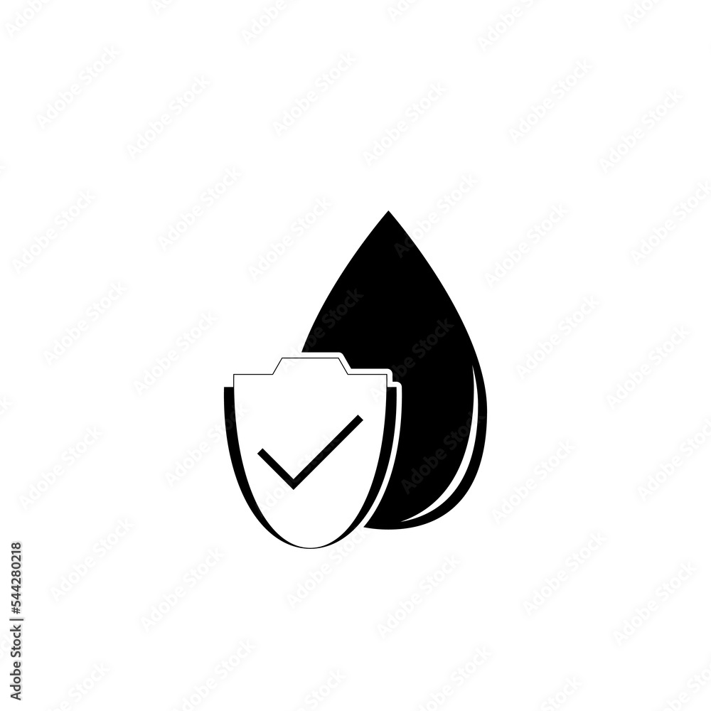 Fototapeta premium Water resistant icon. Waterproof shield sign isolated on white background