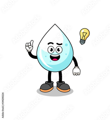 milk drop cartoon with get an idea pose