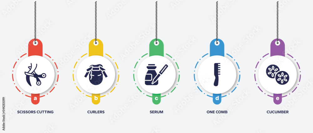 infographic element template with spa and yoga filled icons such as scissors cutting hair, curlers, serum, one comb, cucumber vector. infographic element template with spa and yoga filled icons such as scissors cutting hair, curlers, serum, one comb, cucumber vector.