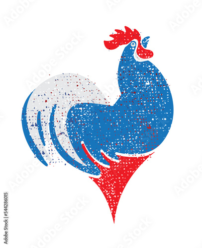 logo du coq gaulois bleu blanc rouge photo