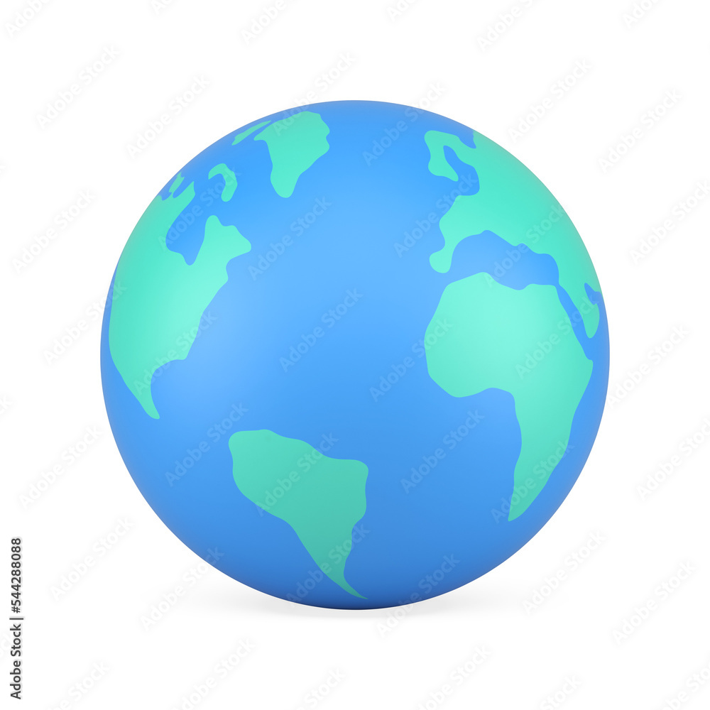 Fototapeta premium Nature blue Earth planet globe geography sphere shape realistic