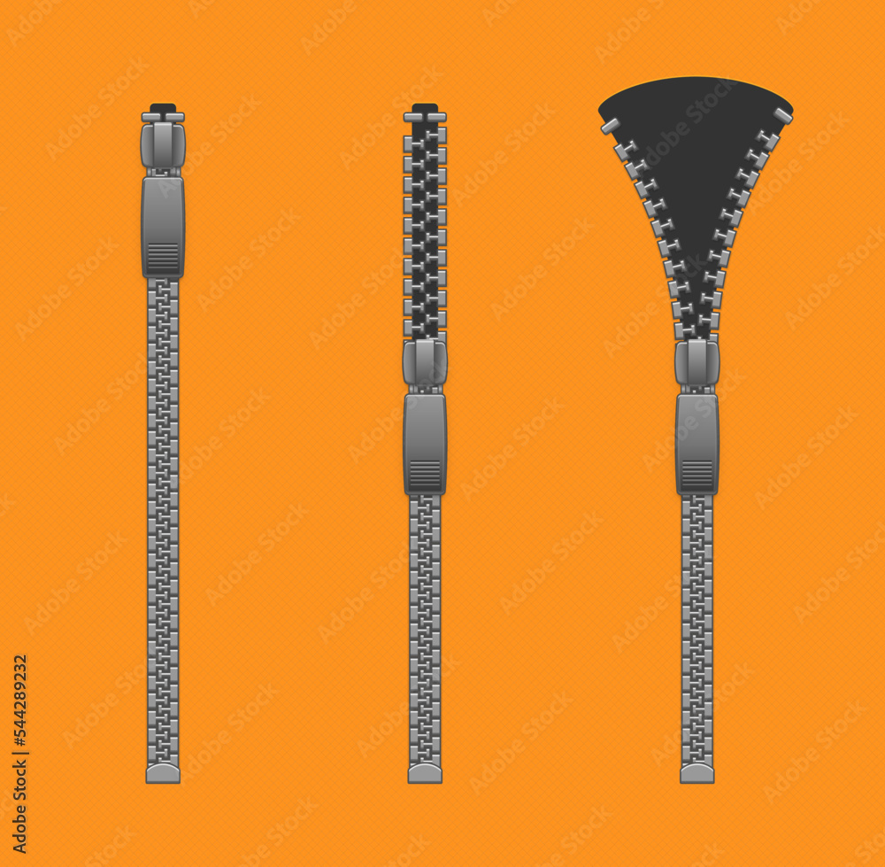 Naklejka premium zipper on orange background